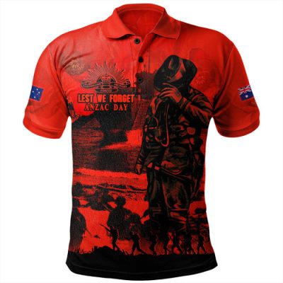 Australia Polo Shirt Red Legacy Honoring ANZAC Heroes