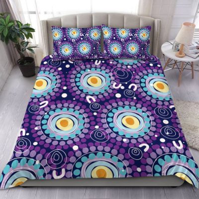 Australia Aboriginal Bedding Set - Abstract Seamless Pattern With Aboriginal Inspired Bedding Set