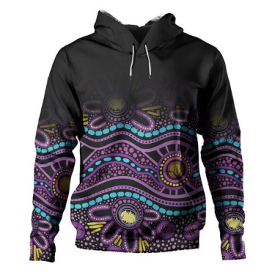 Australia Aboriginal Custom Hoodie - Purple Dot In Aboriginal Style Hoodie