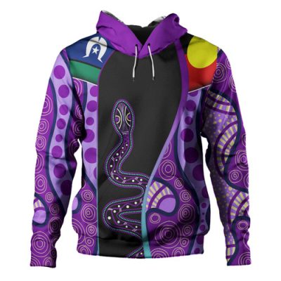 Australia Aboriginal Custom Hoodie - Indigenous Rainbow Serpent Inspired Hoodie