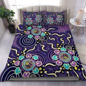 Australia Aboriginal Bedding Set - Purple Painting With Aboriginal Inspired Dot Bedding Set