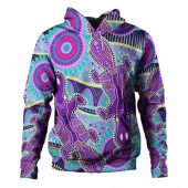 Australia Platypus Aboriginal Hoodie - Pink Platypus With Aboriginal Art Dot Painting Patterns Inspired Hoodie