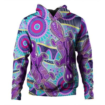 Australia Platypus Aboriginal Hoodie - Pink Platypus With Aboriginal Art Dot Painting Patterns Inspired Hoodie