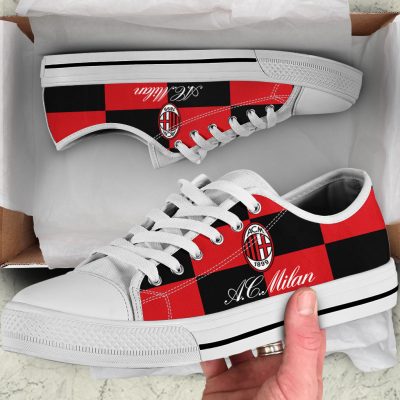 AC Milan Red Black Pattern Low Top Shoes