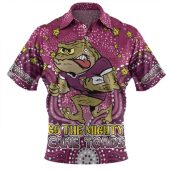 Queensland Cane Toads Custom Polo Shirt - Custom With Aboriginal Inspired Style Of Dot Painting Patterns  Polo Shirt