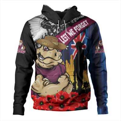 Queensland Maroons Hoodie United In Spirit Anzac Day Tribute