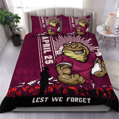 Queensland Maroons Bedding Set Anzac Day Lest We Forget Strong Fighting Spirit