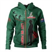 South Sydney Rabbitohs Hoodie - Anzac Day Lest We Forget Poppy
