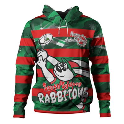 South Sydney Rabbitohs Hoodie - Happy Australia Day We Are One And Free