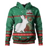 South Sydney Rabbitohs Custom Hoodie - Ugly Xmas And Aboriginal Patterns For Die Hard Fan Hoodie