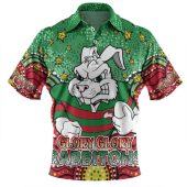 South Sydney Rabbitohs Polo Shirt - Custom With Aboriginal Inspired Style Of Dot Painting Patterns  Polo Shirt