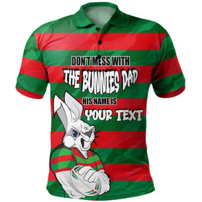 South Sydney Rabbitohs Father's Day Polo Shirt - Screaming Dad and Crazy Fan