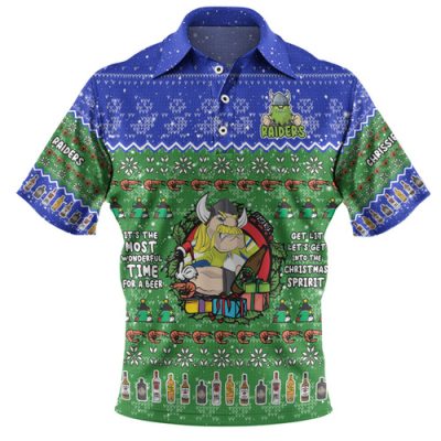 Canberra Raiders Christmas Custom Polo Shirt - Chrissie Spirit Polo Shirt