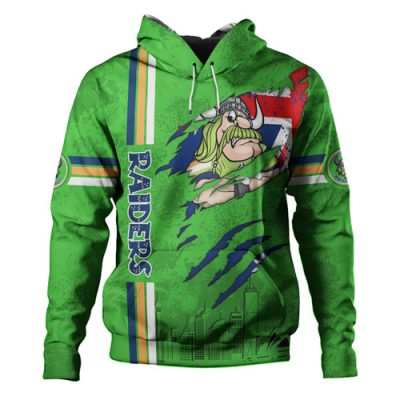 Canberra Raiders Hoodie - Happy Australia Day Flag Scratch Style