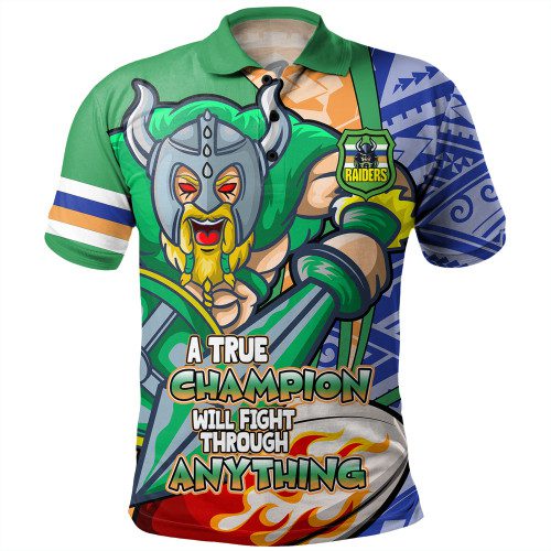 Canberra Raiders Grand Final Polo Shirt - A True Champion Will Fight Through Anything With Polynesian Patterns Canberra Raiders Grand Final Polo Shirt - A True Champion Will Fight Through Anything With Polynesian Patterns
