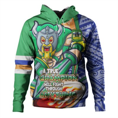 Canberra Raiders Grand Final Hoodie - A True Champion Will Fight Through Anything With Polynesian Patterns