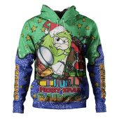 Canberra Raiders Christmas Custom Hoodie - Merry Christmas Our Beloved Team With Aboriginal Dot Art Pattern Hoodie