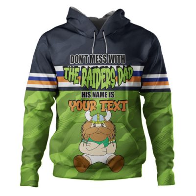 Canberra Raiders Father's Day Hoodie - Screaming Dad and Crazy Fan