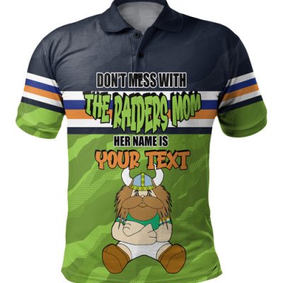 Canberra Raiders Mother's Day Polo Shirt - Screaming Mom and Crazy Fan