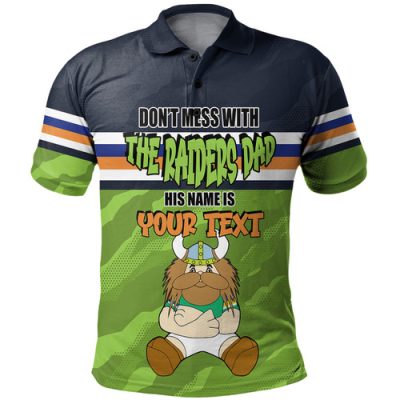 Canberra Raiders Father's Day Polo Shirt - Screaming Dad and Crazy Fan