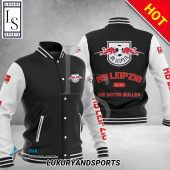 RB Leipzig Black White Baseball Jacket