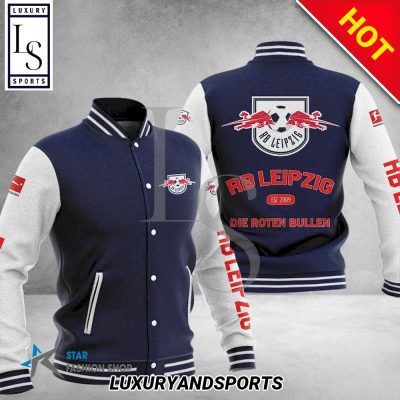 RB Leipzig Dark Blue White Baseball Jacket