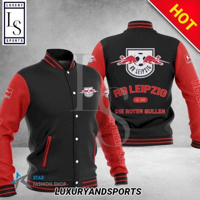 RB Leipzig Black Red Baseball Jacket
