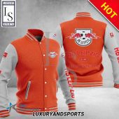 RB Leipzig Orange White Baseball Jacket