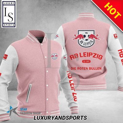 RB Leipzig Pink White Baseball Jacket