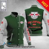 RB Leipzig Green White Baseball Jacket
