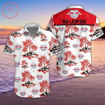 RB Leipzig Coconut Tree White Red Hawaiian Shirt