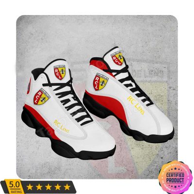 RC Lens White Red Air Jordan 13 Shoes