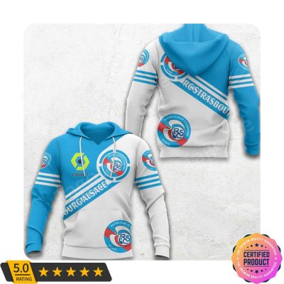 RC Strasbourg Alsace Ligue 1 Blue White Pullover Hoodie