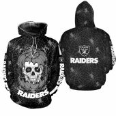 NFL Las Vegas Raiders Halloween Skull Black Pullover Hoodie
