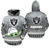 NFL Las Vegas Raiders Baby Yoda Christmas Pullover Hoodie