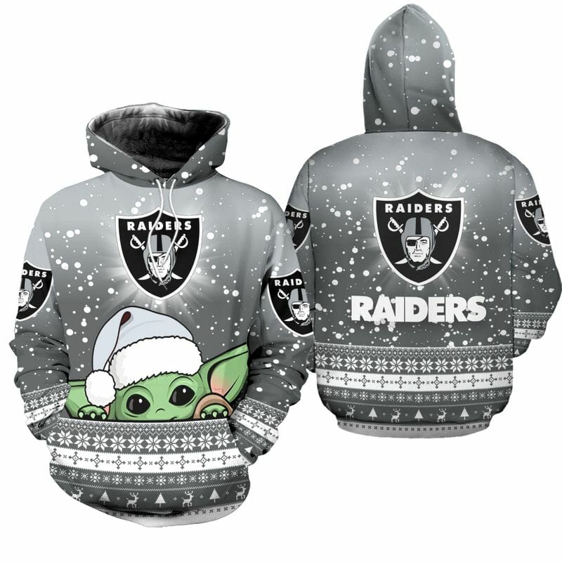 NFL Las Vegas Raiders Baby Yoda Christmas Pullover Hoodie NFL Las Vegas Raiders Baby Yoda Christmas Pullover Hoodie