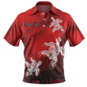 Australia Aboriginal Inspired Polo Shirt - Indigenous Turtle Ocean Dot Painting Art