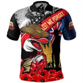 Redcliffe Dolphins Polo Shirt United In Spirit Anzac Day Tribute