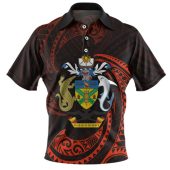 Australia South Sea Islanders Polo Shirt - Solomon Islands Red Tribal Wave Pattern Polo Shirt
