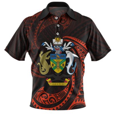 Australia South Sea Islanders Polo Shirt - Solomon Islands Red Tribal Wave Pattern Polo Shirt