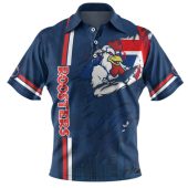 Sydney Roosters Polo Shirt - Happy Australia Day Flag Scratch Style