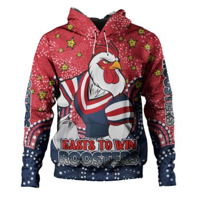Sydney Roosters Custom Hoodie - Custom With Aboriginal Inspired Style Of Dot Painting Patterns  Hoodie