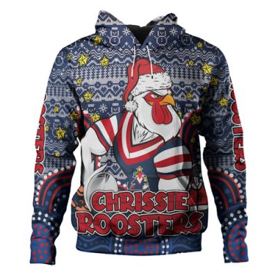 Sydney Roosters Christmas Custom Hoodie - Christmas Knit Patterns Vintage Jersey Ugly Hoodie