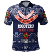 Sydney Roosters Naidoc Week Custom Polo Shirt - NAIDOC WEEK 2023 Indigenous Inspired For Our Elders Theme (White)