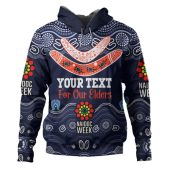 Sydney Roosters Naidoc Week Custom Hoodie - NAIDOC WEEK 2023 Indigenous Inspired For Our Elders Theme (White)