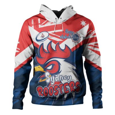 Sydney Roosters Hoodie - Happy Australia Day We Are One And Free