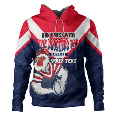 Sydney Roosters Father's Day Hoodie - Screaming Dad and Crazy Fan