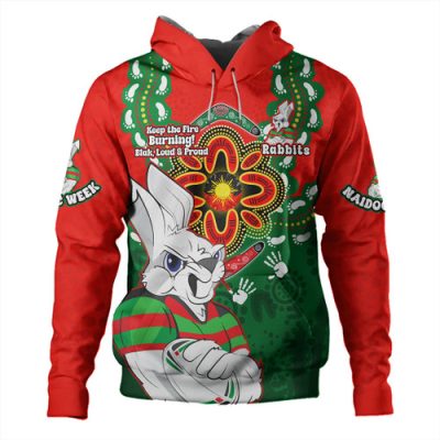 South Sydney Rabbitohs Hoodie Aboriginal Inspired Naidoc Symbol Pattern