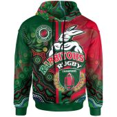 South Sydney Rabbitohs Hoodie - South Sydney Rabbitohs Ball Aboriginal Inspired Indigenous Sport Style Hoodie