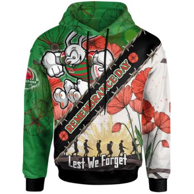 South Sydney Rabbitohs Hoodie - Custom Remembrance Day Lest We Forget Hoodie